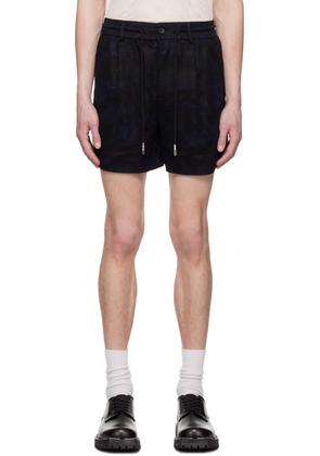 Feng Chen Wang Black Camouflage Shorts