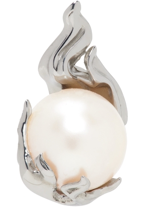 Alan Crocetti SSENSE Exclusive Silver Pearl In Heat Single Earring