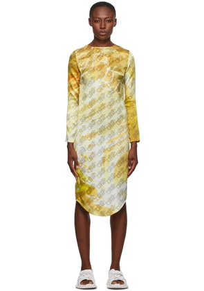 Serapis Yellow Silk Monogram Dress
