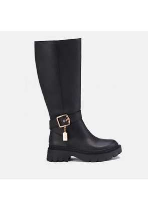 Coach James Leather Knee-High Boots - UK 4