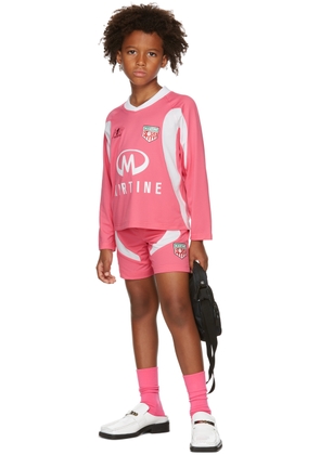 Martine Rose SSENSE Exclusive Kids Pink & White Football Jersey Shorts