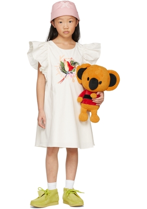 Kenzo Kids Off-White Tropical Jungle Embroidery Dress