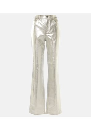 STAUD Bardi check-pattern trousers - White