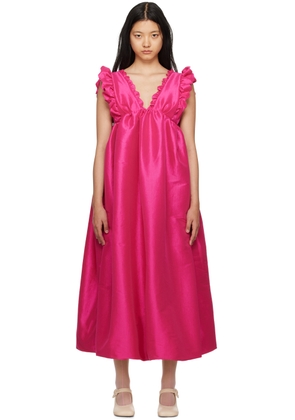 Kika Vargas Pink Tatiana Maxi Dress