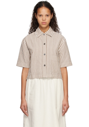 Margaret Howell Brown & White Striped Shirt
