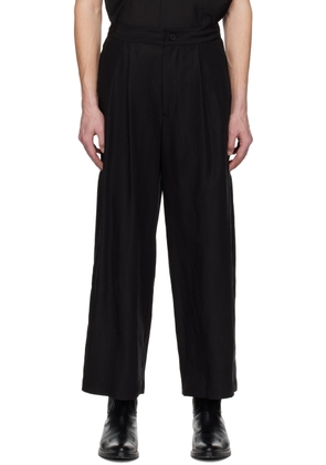 VEIN Black Pleated Trousers