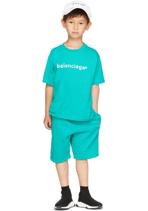 Balenciaga Kids Kids Blue Brushed Shorts