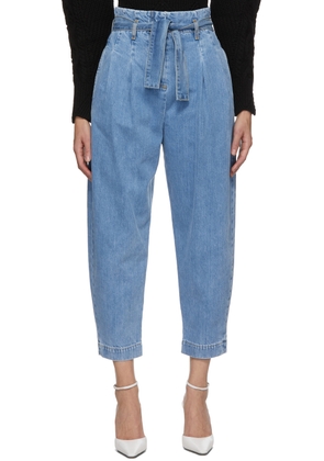 Wandering Blue High-Waist Cropped Jeans