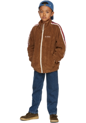 Mini Rodini Kids Brown Terry Stripe Track Jacket