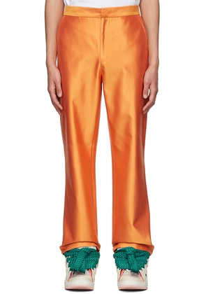 ERL SSENSE Exclusive Orange Silk Trousers