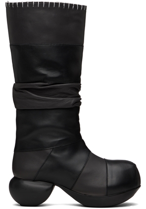 VeniceW Black & Gray Bobtail Boots