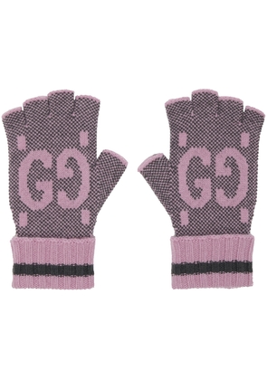 Gucci Pink & Gray Fingerless Gloves