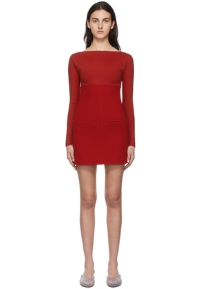 Courrèges Red Paneled Crepe Dress