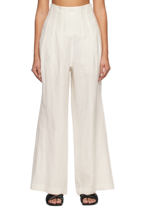 AURALEE White Pleated Trousers