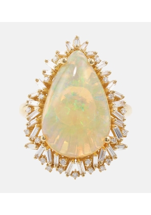Suzanne Kalan One of a Kind 18kt gold ring with opal and diamonds