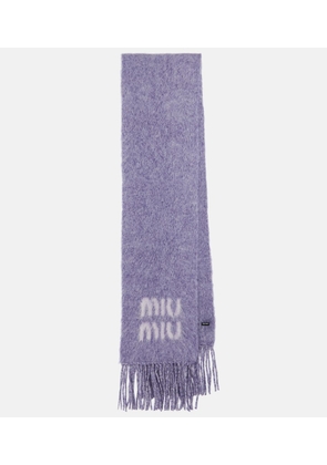 Miu Miu Logo mohair and wool-blend scarf