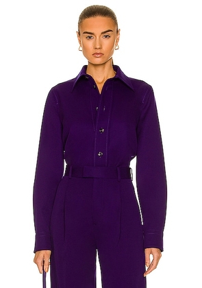 Bottega Veneta Grain De Poudre Shirt in Unicorn - Purple. Size 36 (also in 34).