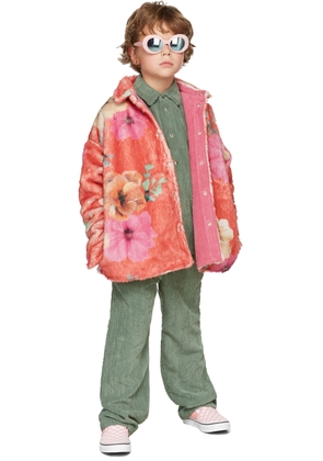 BO(Y)SMANS Kids Reversible Pink Faux-Fur & Corduroy Jacket