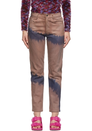Collina Strada Pink & Navy Tie-Dye Jeans