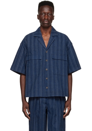 King & Tuckfield Indigo Cotton Short Sleeve Shirt
