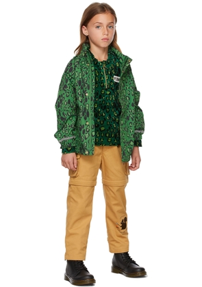 Mini Rodini Kids Green Leopard Velour Sweatshirt
