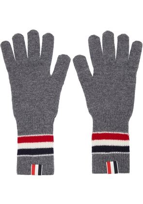 Thom Browne Online Exclusive Grey Merino RWB Stripe Gloves
