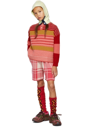 Ligne Noire Kids Red & Pink Virgin Wool Stripe Sweater