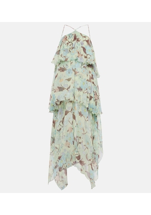 Stella McCartney Tiered printed silk maxi dress