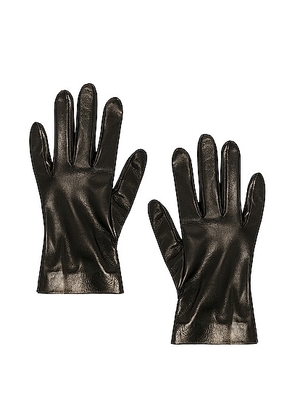 Saint Laurent Leather Gloves in Black - Black. Size 7.5 (also in 8).
