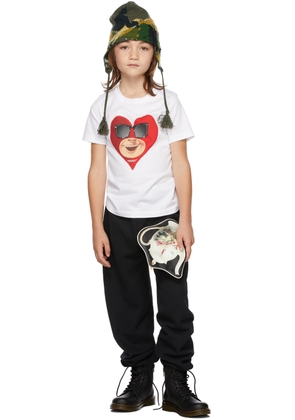 UNDERCOVER Kids White Heart Face T-Shirt
