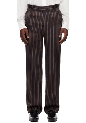Dries Van Noten Black Striped Trousers