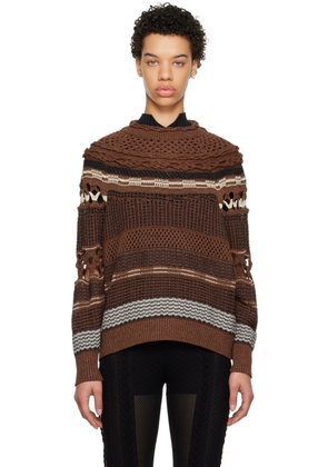 Mame Kurogouchi Brown Pattern Sweater