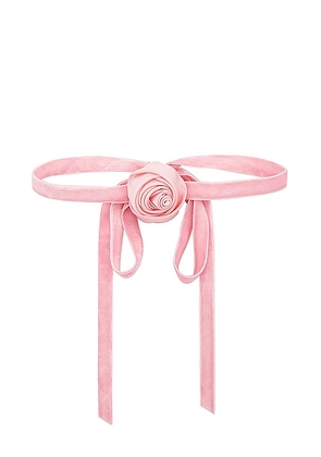 Lele Sadoughi Silk Rosette Ribbon Choker Necklace in Dusty Rose - Pink. Size all.