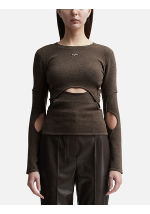 CUT-OUT WOOL AND CASHMERE BLEND TOP