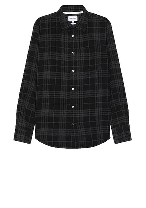 Norse Projects Algot Relaxed Wool Check Shirt in Charcoal Melange - Charcoal. Size S (also in L, M, XL/1X).