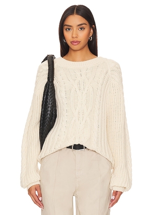 Free People Frankie Cable Sweater in Ivory. Size L, M, XS.