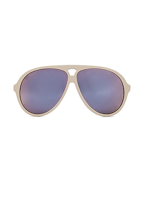 Chloe Jasper Pilot Sunglasses in Ivory & Silver - Nude. Size all.