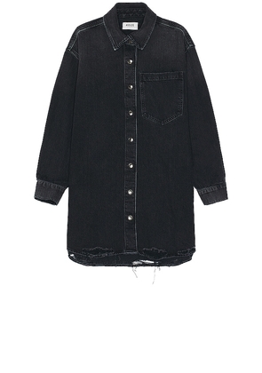AGOLDE Lucas Denim Shirt in Black. Size XL/1X.