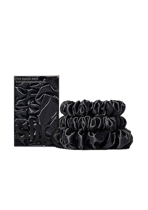 slip Assorted Scrunchie Set Of 3 in Black - Black. Size all.