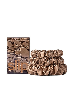 slip Assorted Scrunchie Set Of 3 in Light Brown - Brown. Size all.