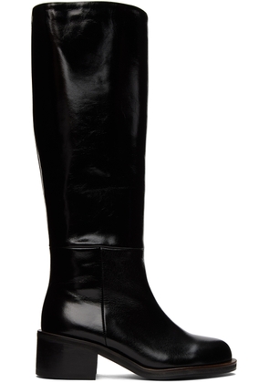 Reike Nen Black Grained Tall Boots