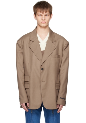The World Is Your Oyster Brown Oversized Blazer