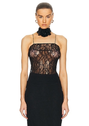 Dolce & Gabbana Laced Top in Nero - Black. Size 38 (also in 36, 40, 42).