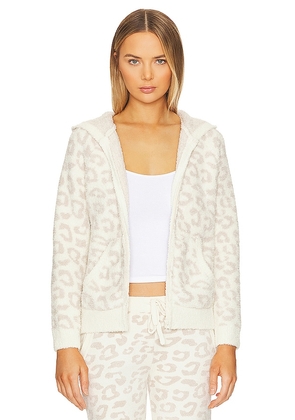 Barefoot Dreams CozyChic In The Wild Zip Hoodie in Ivory. Size XL, XS.