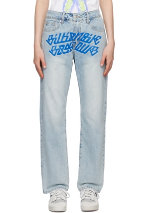 Billionaire Boys Club Blue Cursive Logo Jeans