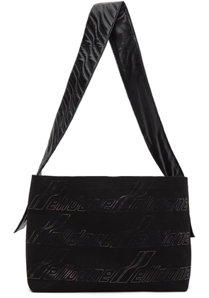 We11done Black Canvas Maxi Logo Messenger Bag