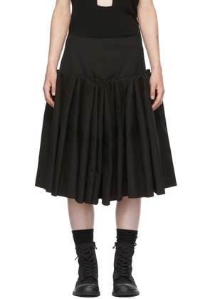 Yohji Yamamoto Black Tuck Pannier Skirt