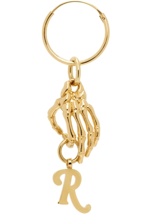 Raf Simons Gold Skeleton Hand Single Earrings