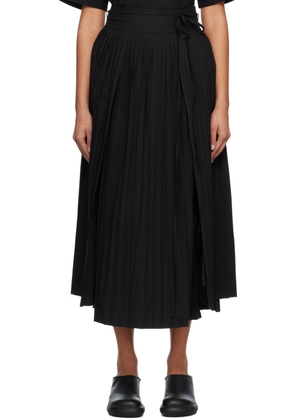 Subtle Le Nguyen Black Curtain Midi Skirt