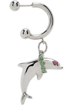 Safsafu Silver Kawaii Dolphin Single Earring
